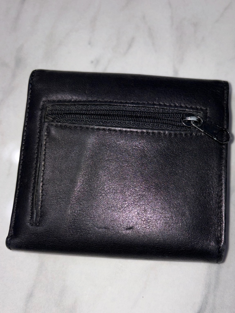 Vintage Enzo Angiolini Black Leather Trifold Wallet Heavy Clasp Y2K - Picture 4 of 9